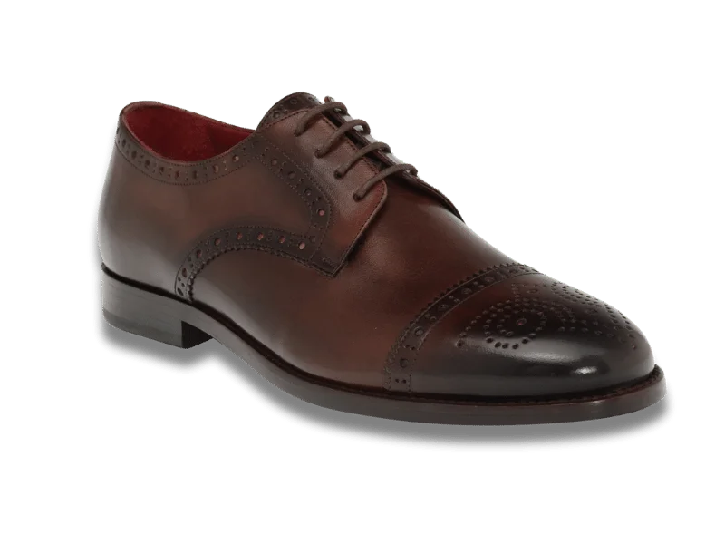 Trust Shoes Men Emin Shoes Lace Up Studded Brown Men's Classic Shoes