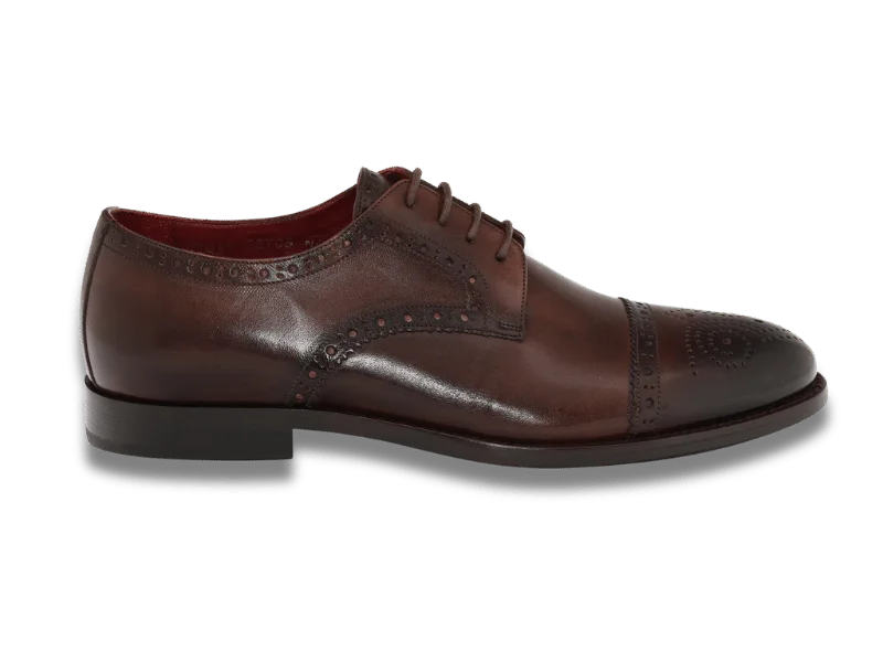 Trust Shoes Men Emin Shoes Lace Up Studded Brown Men's Classic Shoes