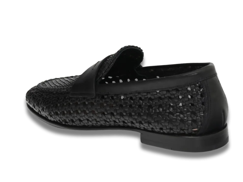 Trust Shoes Men Emin Shoes Black Knitted Leather Men's Classic Shoes