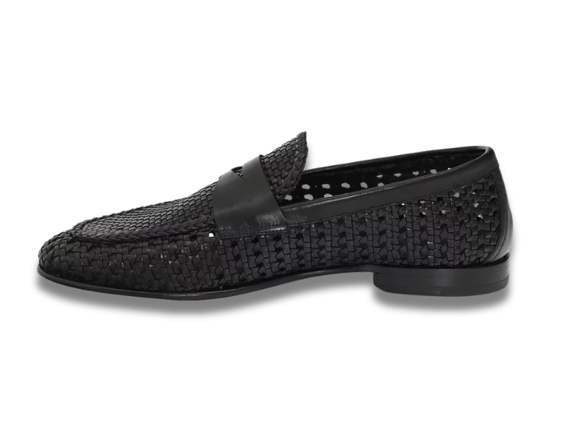 Trust Shoes Men Emin Shoes Black Knitted Leather Men's Classic Shoes