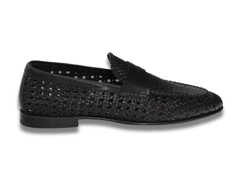 Trust Shoes Men Emin Shoes Black Knitted Leather Men's Classic Shoes