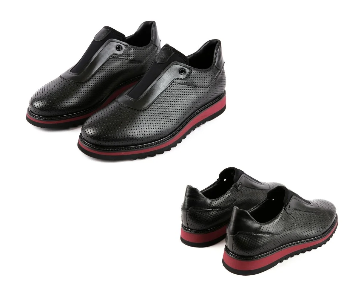 Trust Shoes Men Lastikli Siyah Erkek Spor Ayakkabı