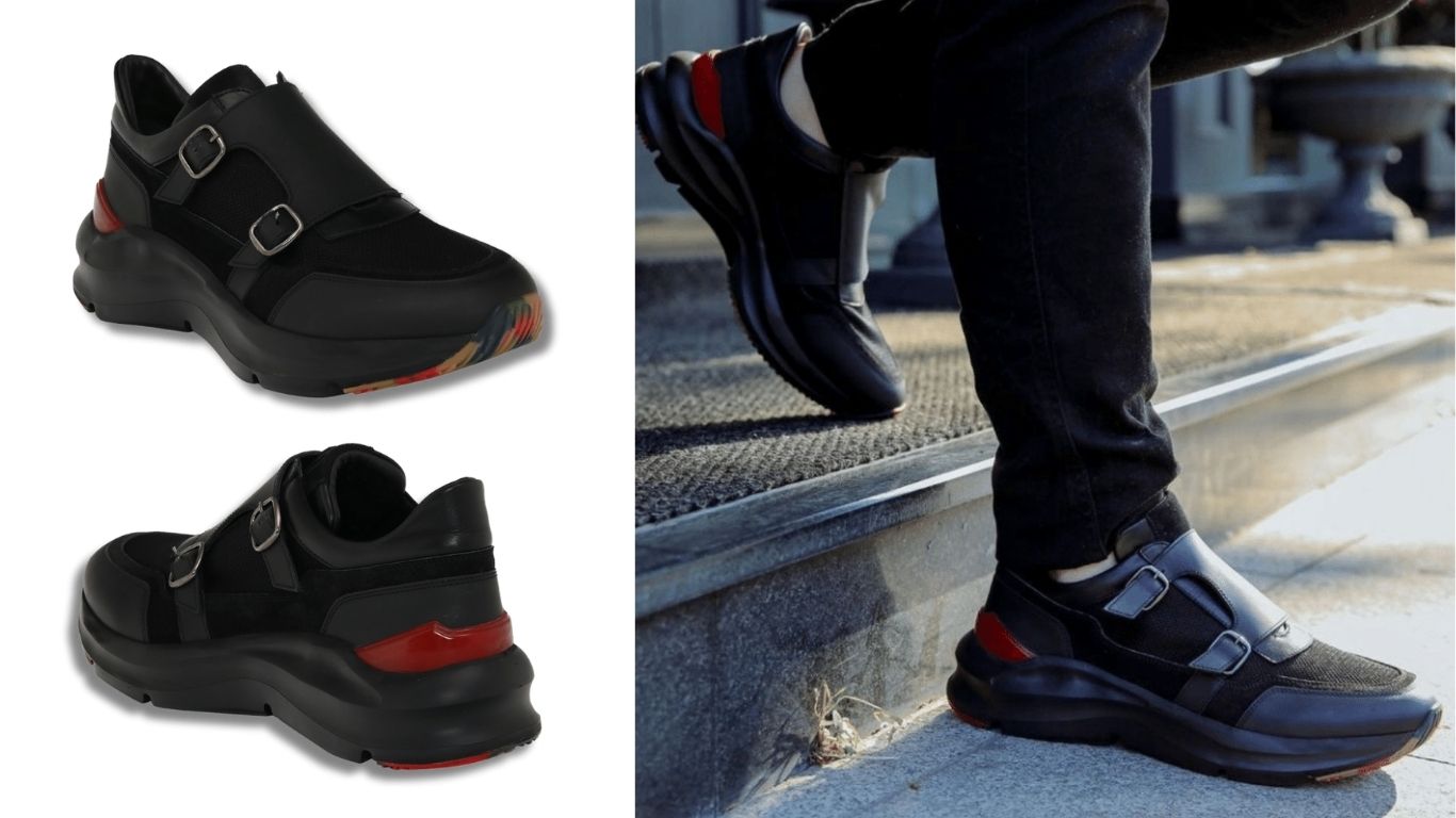 Trust Shoes Men Siyah Erkek Tokalı Spor Ayakkabı