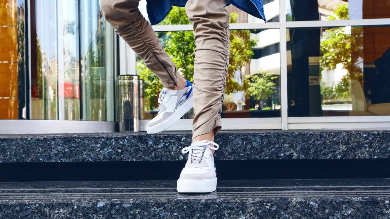 Trust Shoes Men Bağcıklı Beyaz Sneakers Erkek Spor Ayakkabı