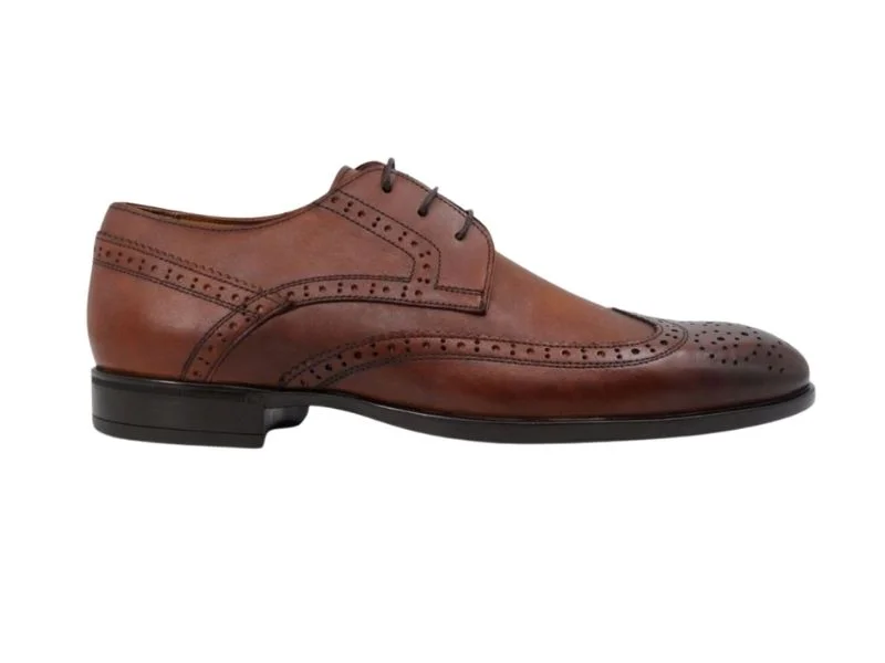 Trust Shoes Men Laced Studded Tan Men's Classic Shoes