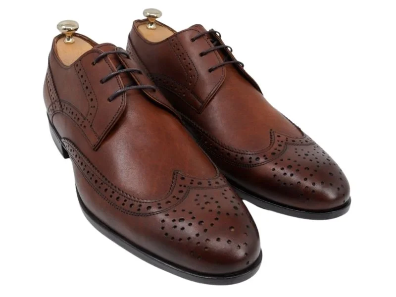 Trust Shoes Men Laced Studded Tan Men's Classic Shoes