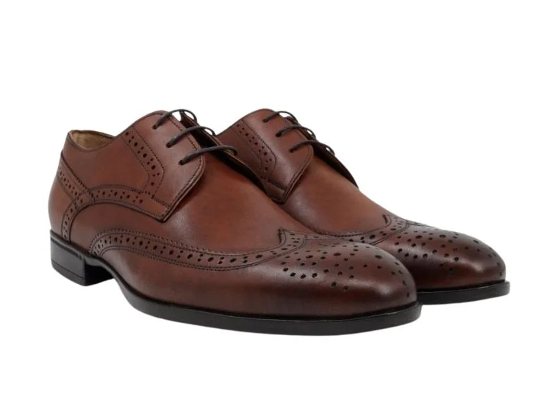 Trust Shoes Men Laced Studded Tan Men's Classic Shoes