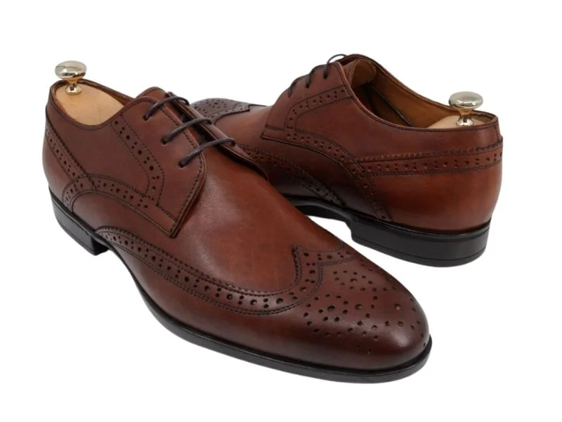 Trust Shoes Men Laced Studded Tan Men's Classic Shoes