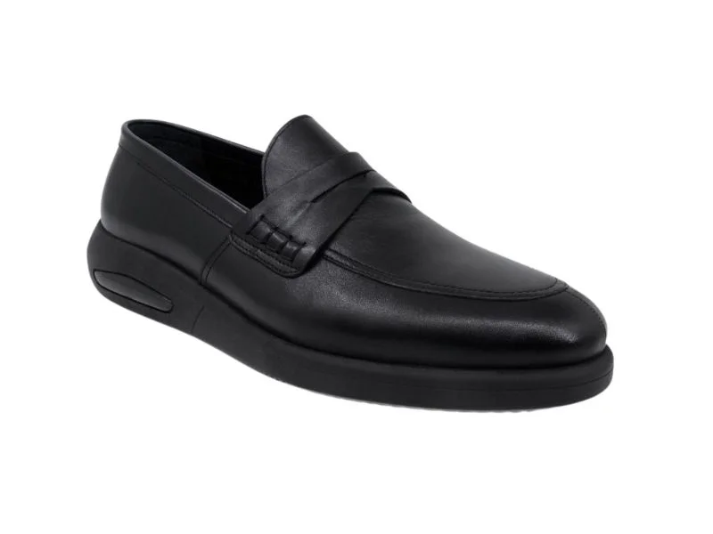 Мужская черная кожаная повседневная обувь Trust Shoes с поясом