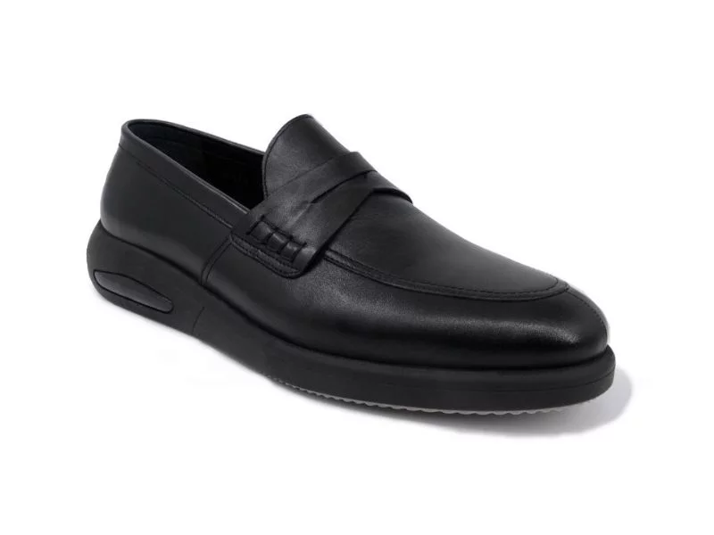 Мужская черная кожаная повседневная обувь Trust Shoes с поясом Мужская черная кожаная повседневная обувь Trust Shoes с поясом