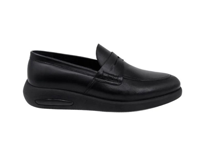 Мужская черная кожаная повседневная обувь Trust Shoes с поясом