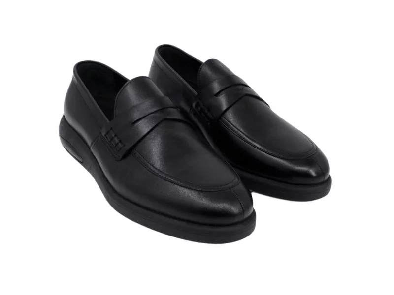 Мужская черная кожаная повседневная обувь Trust Shoes с поясом