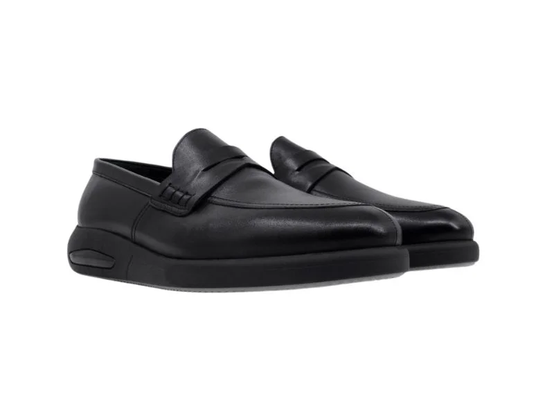 Мужская черная кожаная повседневная обувь Trust Shoes с поясом