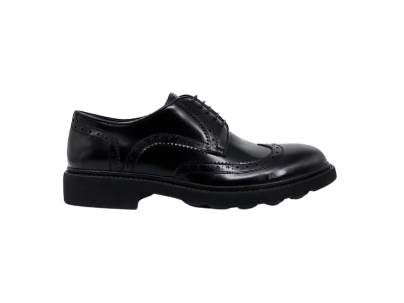 Trust Shoes Мужская черная мужская кожаная повседневная обувь на шнуровке с шипами