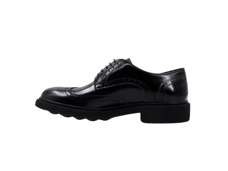 Trust Shoes Мужская черная мужская кожаная повседневная обувь на шнуровке с шипами