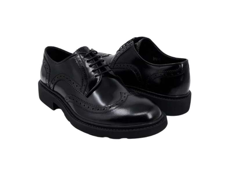Trust Shoes Мужская черная мужская кожаная повседневная обувь на шнуровке с шипами