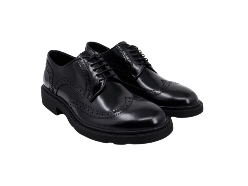 Trust Shoes Мужская черная мужская кожаная повседневная обувь на шнуровке с шипами