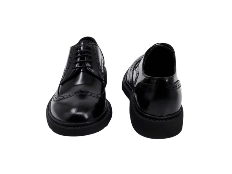Trust Shoes Мужская черная мужская кожаная повседневная обувь на шнуровке с шипами