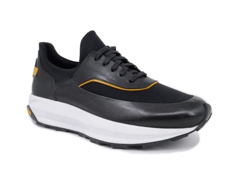 Trust Shoes Men Bağcıklı Vibram Tabanlı Siyah Erkek Spor Ayakkabı