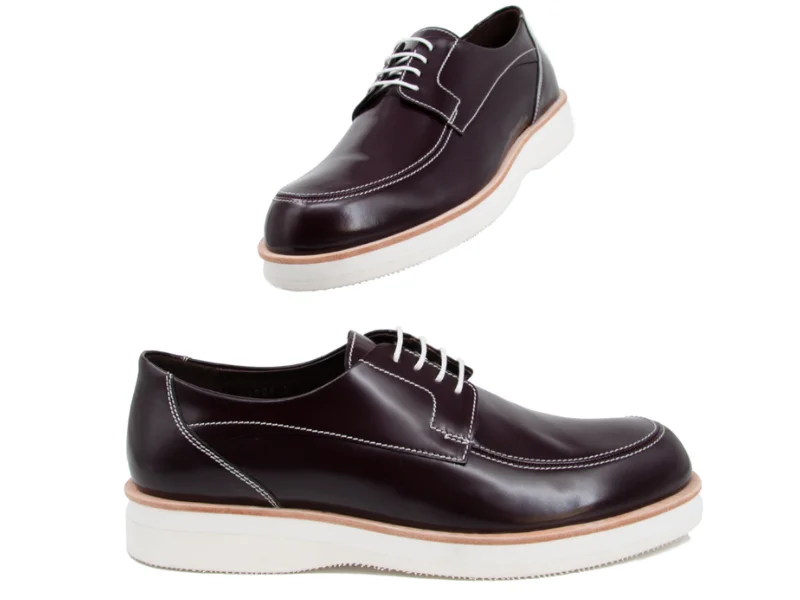Trust Shoes Мужская бордовая мужская кожаная повседневная обувь на шнуровке