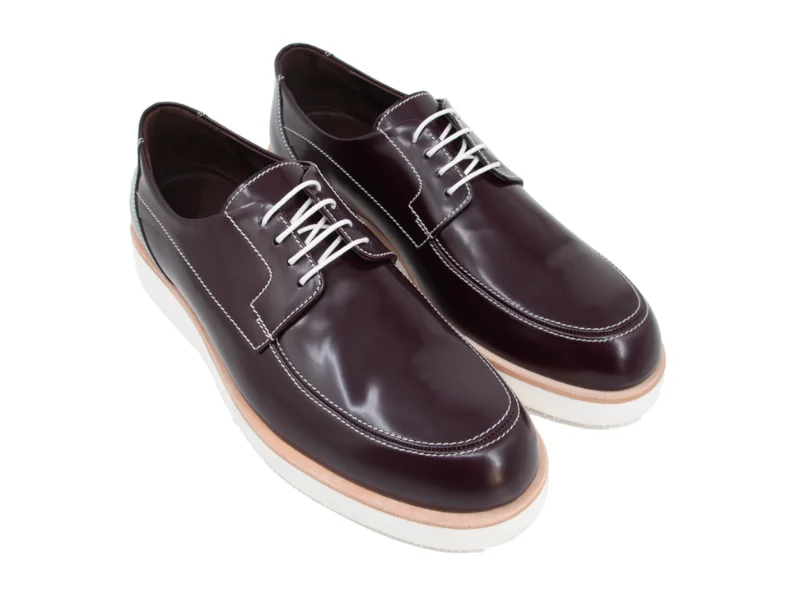 Trust Shoes Мужская бордовая мужская кожаная повседневная обувь на шнуровке