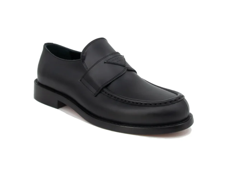 Trust Shoes Men Laceless Belted Black Men's Leather Shoes