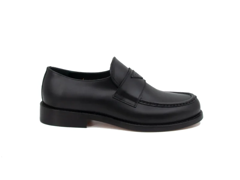 Trust Shoes Men Laceless Belted Black Men's Leather Shoes