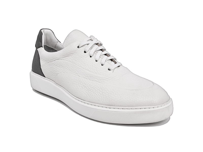 Trust Shoes Men Bağcıklı Beyaz Geyik Derisi Erkek Spor Ayakkabı