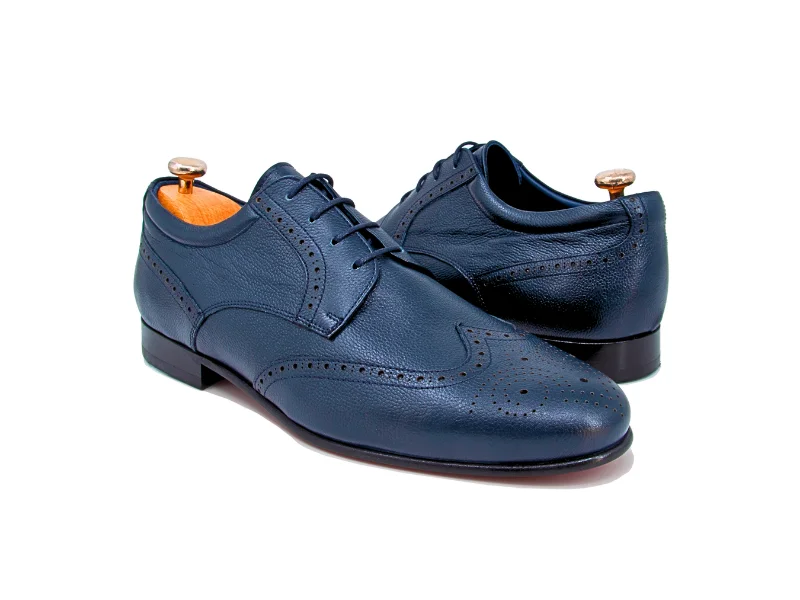 Trust Shoes Men Laced Studded Navy Men's Leather Classic Shoes