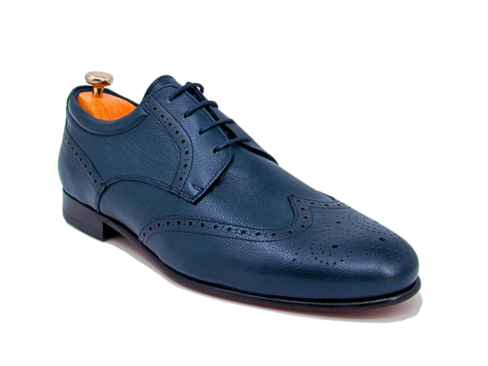 Trust Shoes Men Laced Studded Navy Men's Leather Classic Shoes