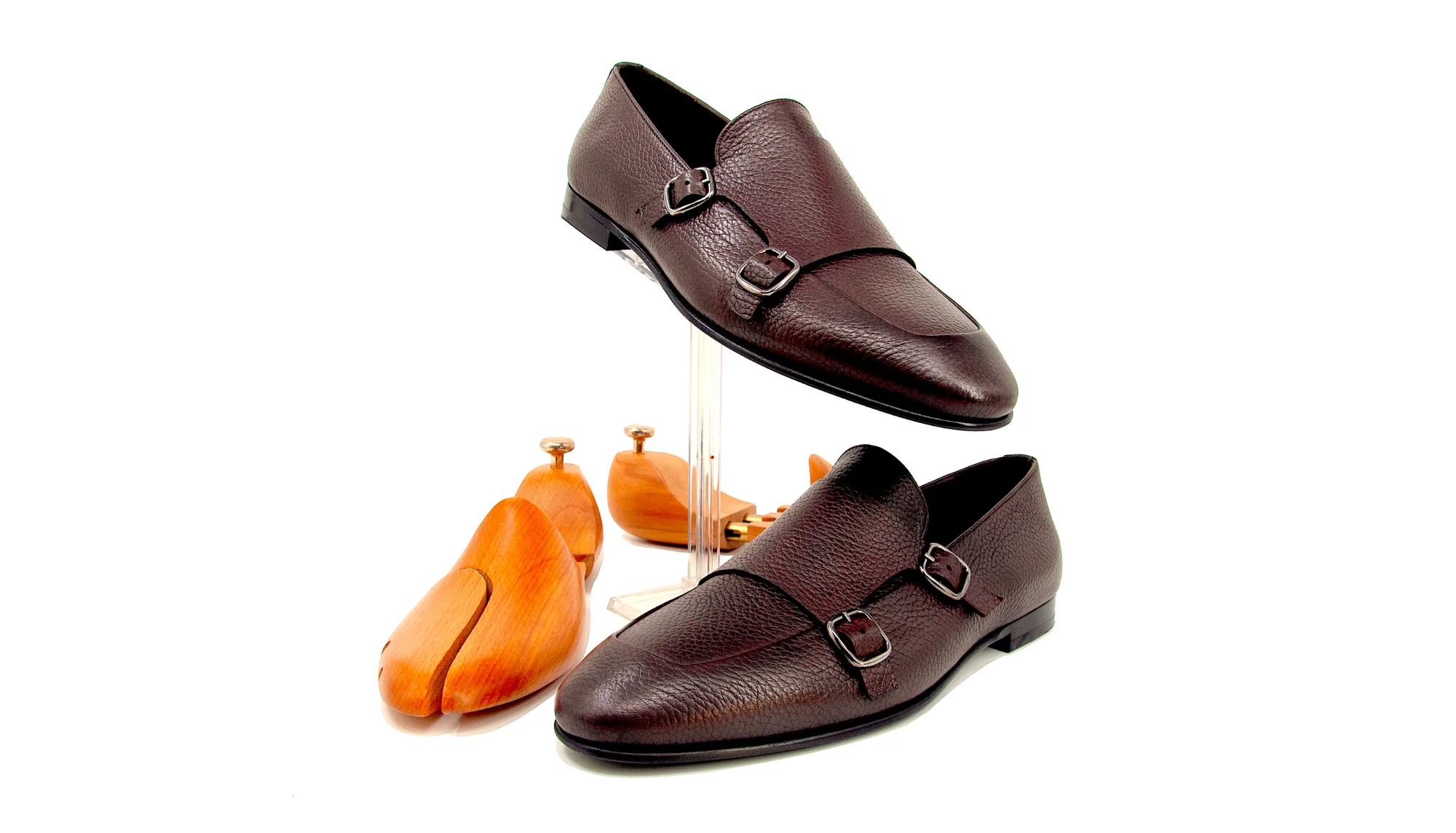Trust Shoes Men Monk Strap Erkek Deri Klasik Ayakkabı