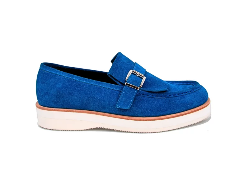 Trust Shoes Мужская пряжка Sax Blue Мужская замшевая кожаная повседневная обувь