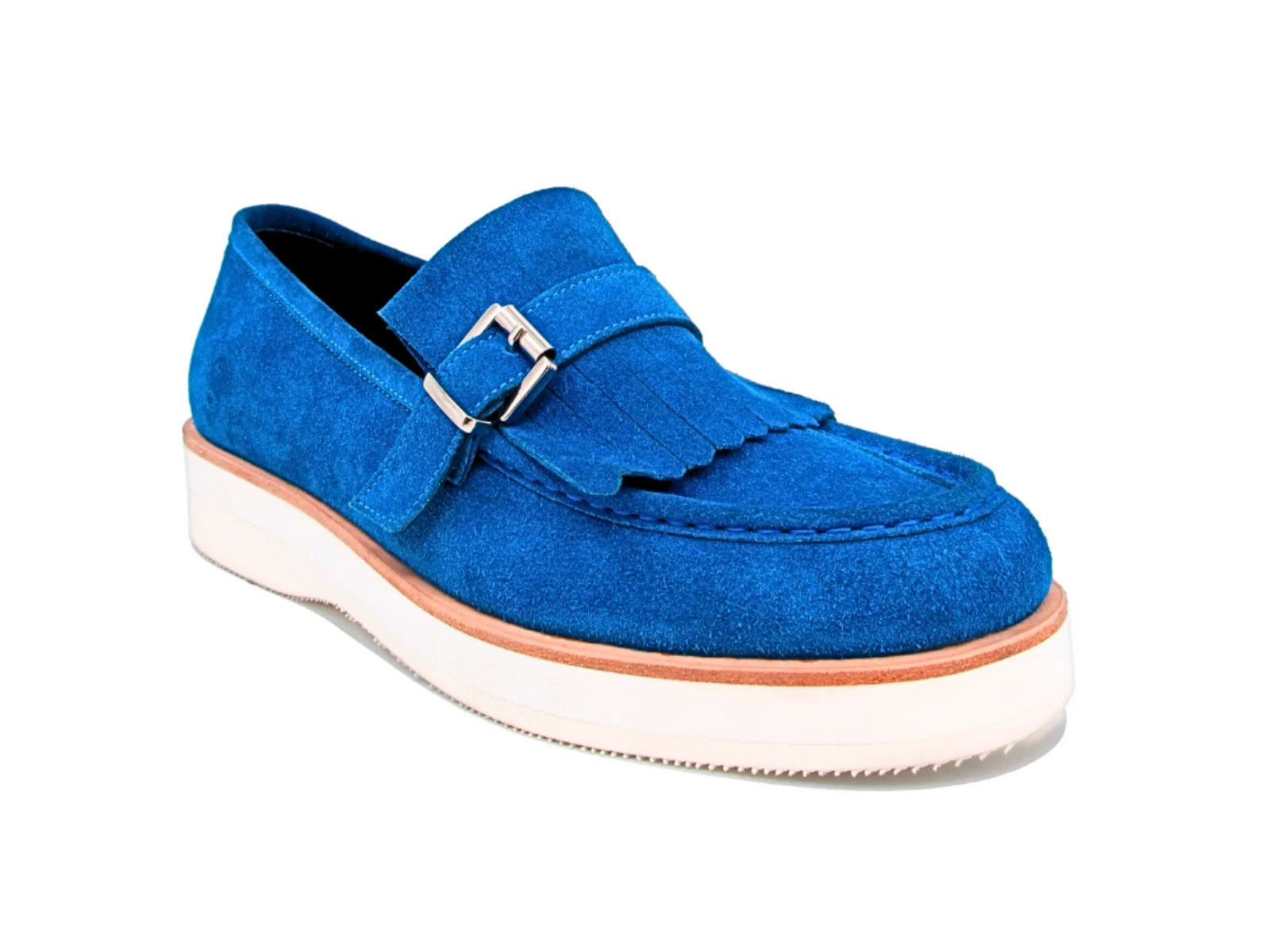 Trust Shoes Мужская пряжка Sax Blue Мужская замшевая кожаная повседневная обувь
