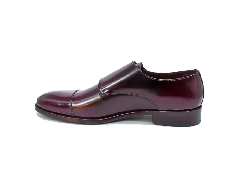 Trust Shoes Men Monk Strap Claret Red Men's Classic Leather Shoes