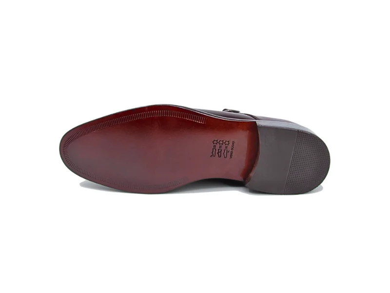 Trust Shoes Men Monk Strap Claret Red Men's Classic Leather Shoes