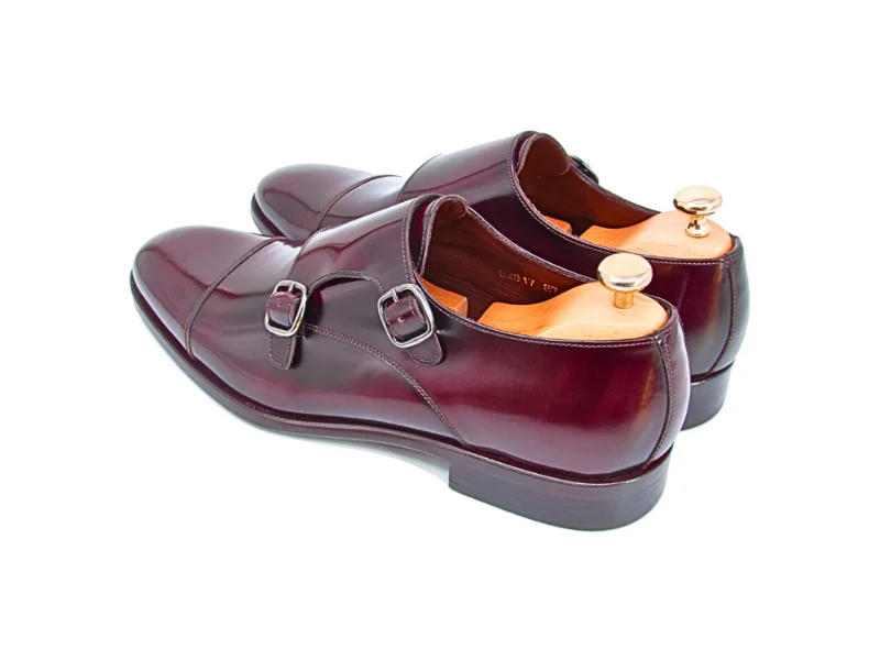 Trust Shoes Men Monk Strap Claret Red Men's Classic Leather Shoes