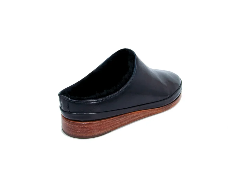 Trust Shoes Men Black Leather Sabo Shoes