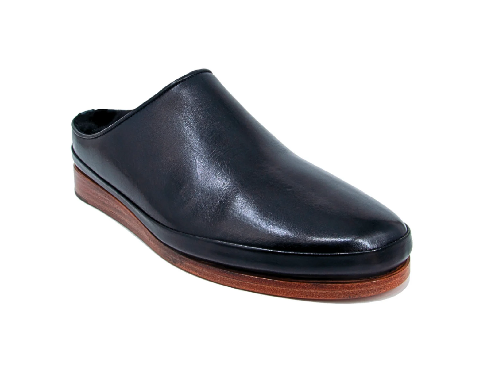Trust Shoes Men Black Leather Sabo Shoes