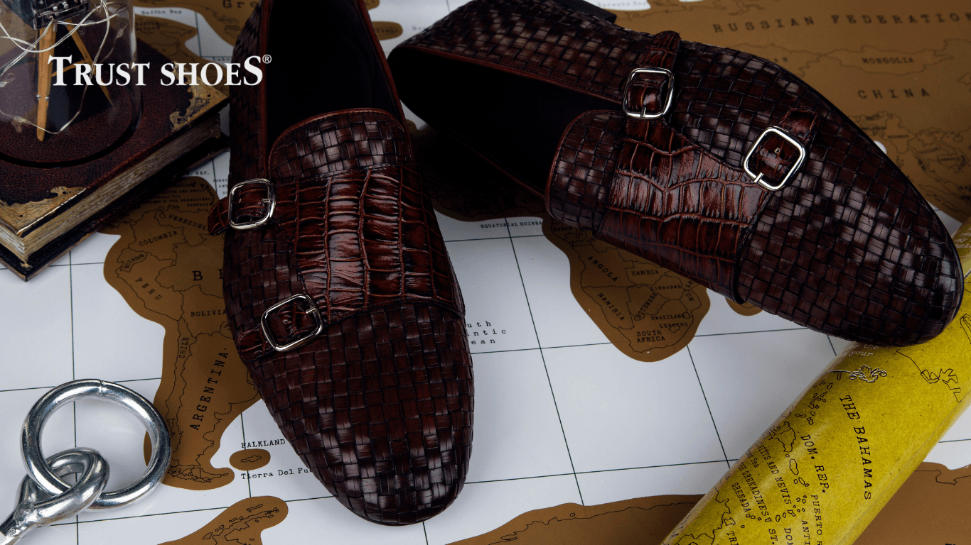 Trust Shoes Men En İyi Kundura Ayakkabı Markası Örgü Deri Kundura Ayakkabı