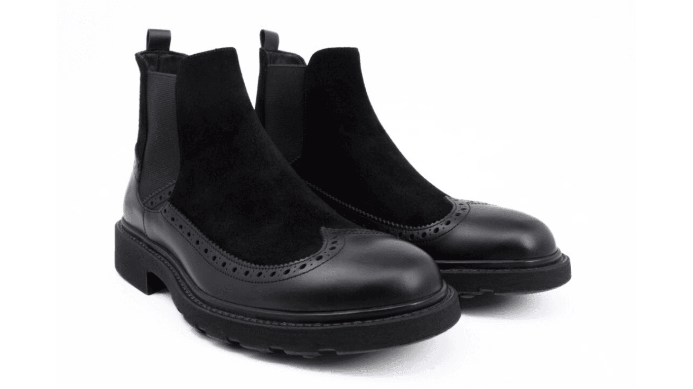 Trust Shoes Men Siyah Chelsea Zımbalı Süet Bot